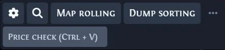 Exiled Exchange 2 overlay toolbar with the settings button